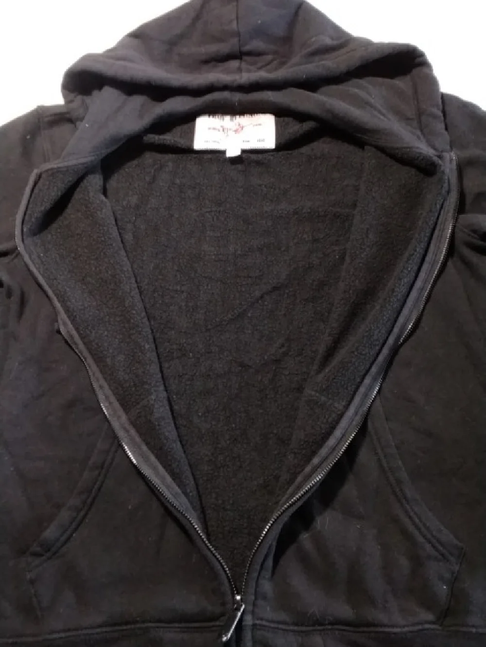 True Religion Black Zip-Up Hoodie W/Great Back Hit , L , $44